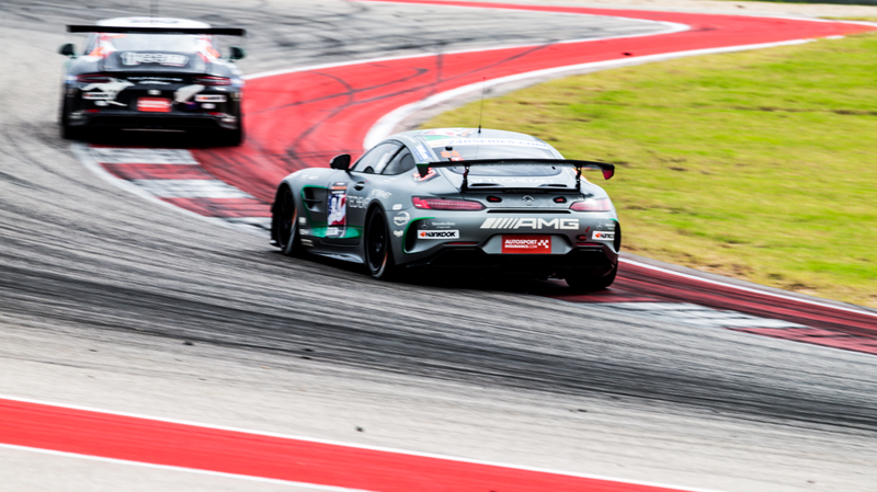 Winward Racing’s debut in the Mercedes-AMG GT4 at COTA. Photo credit: Kurt Bradley
